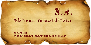Ménesi Anasztázia névjegykártya